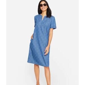 J. McLaughlin Leandre Denim Shift Midi Dress Size Medium